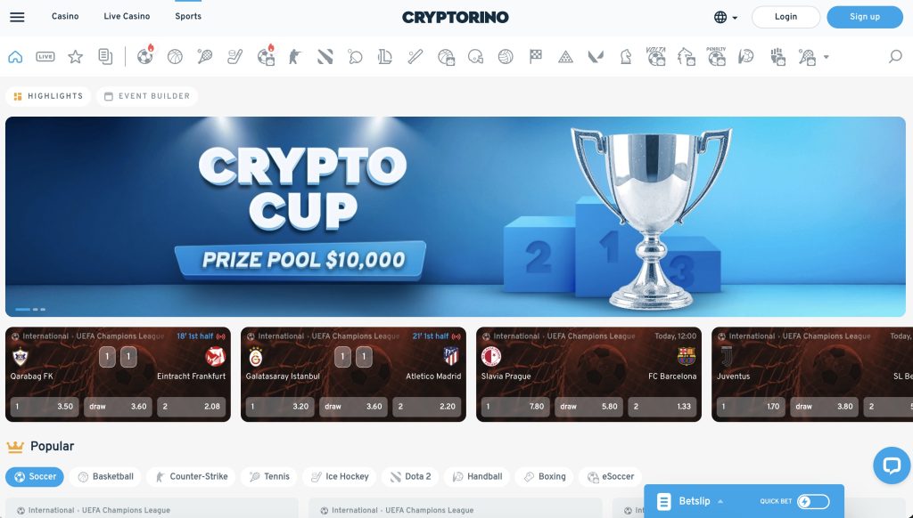 Cryptorino Crypto Betting Site
