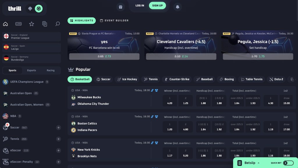 Thrill Crypto Betting Sites